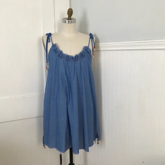 Ralph Lauren Dresses & Skirts - Nwt Polo Ralph Lauren Dress Sun Dress Denim Blue Chambray Embroidered Shells